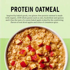 Purely Elizabeth Apple Harvest Crumble oatmeal bowl showcasing bakery-inspired flavor