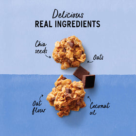 Purely Elizabeth cookie granola chocolate chip 11oz bag serving suggestion with milk boosts breakfast variety.