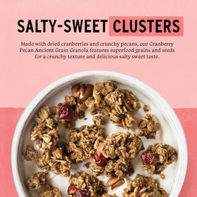 Purely Elizabeth Cranberry Pecan Granola cranberries closeup highlighting fruity flavor