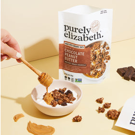 Purely Elizabeth Double Chocolate Cookie granola bag, perfect for on-the-go