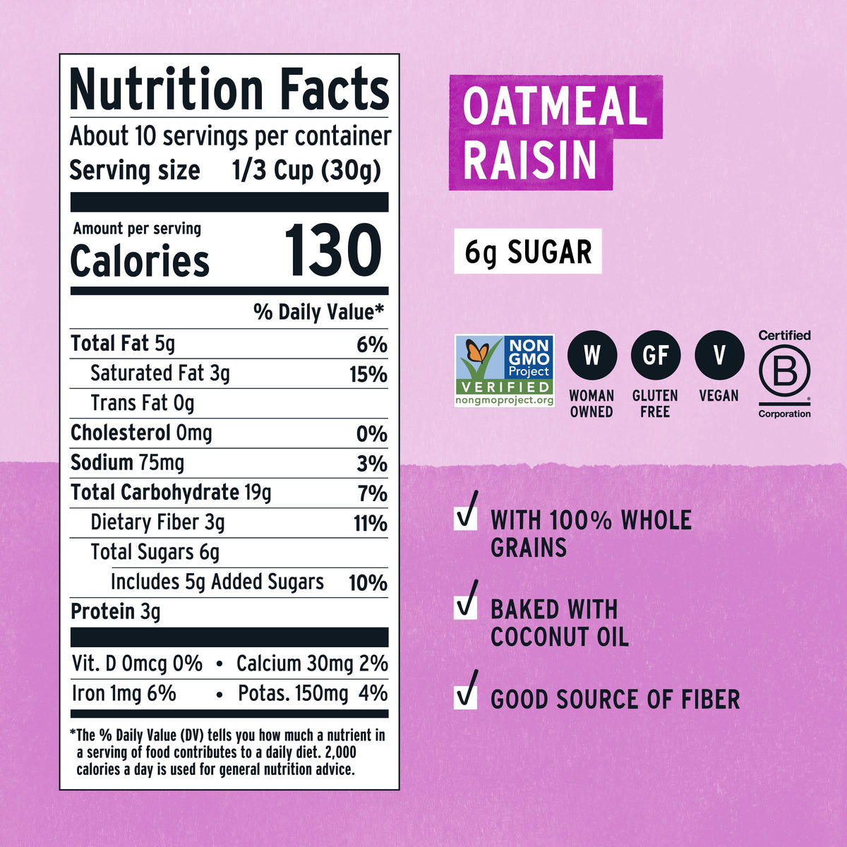 Purely Elizabeth gluten-free label on packaging signals an allergen-friendly option.