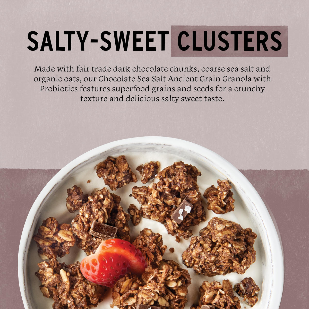 Purely Elizabeth gluten-free vegan granola close-up showing crispy clusters and rich flavor for toppings