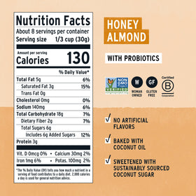 Ingredient highlight: oats, coconut sugar, quinoa, chia in Purely Elizabeth granola for energy
