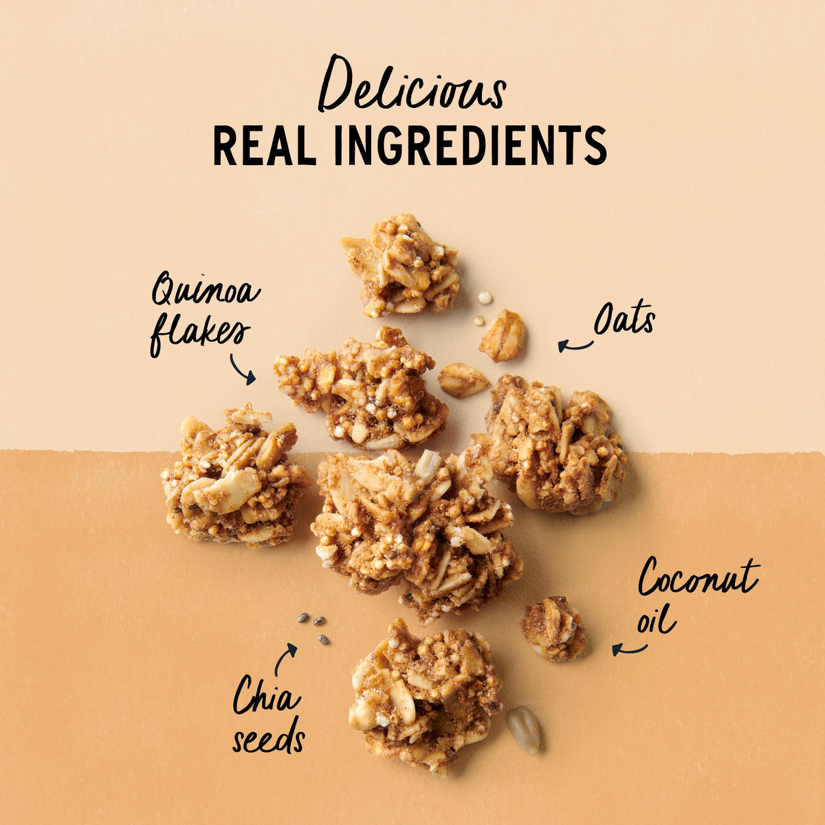 Pouring Purely Elizabeth Honey Almond Ancient Grain Granola into a bowl for a crunchy snack