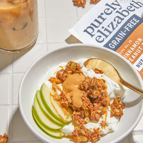 Purely Elizabeth Keto granola snack bowl, ready to mix with yogurt or milk