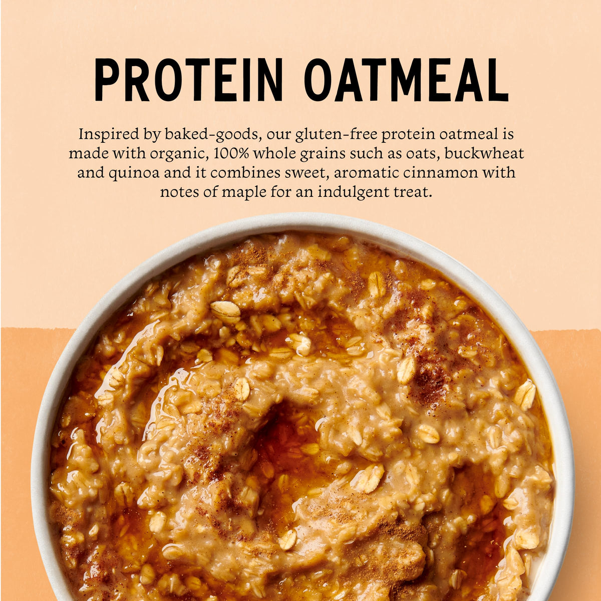 Maple Cinnamon Roll protein oatmeal packet ready to serve for a satisfying breakfast.