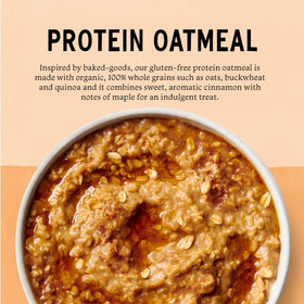 Maple Cinnamon Roll protein oatmeal packet ready to serve for a satisfying breakfast.
