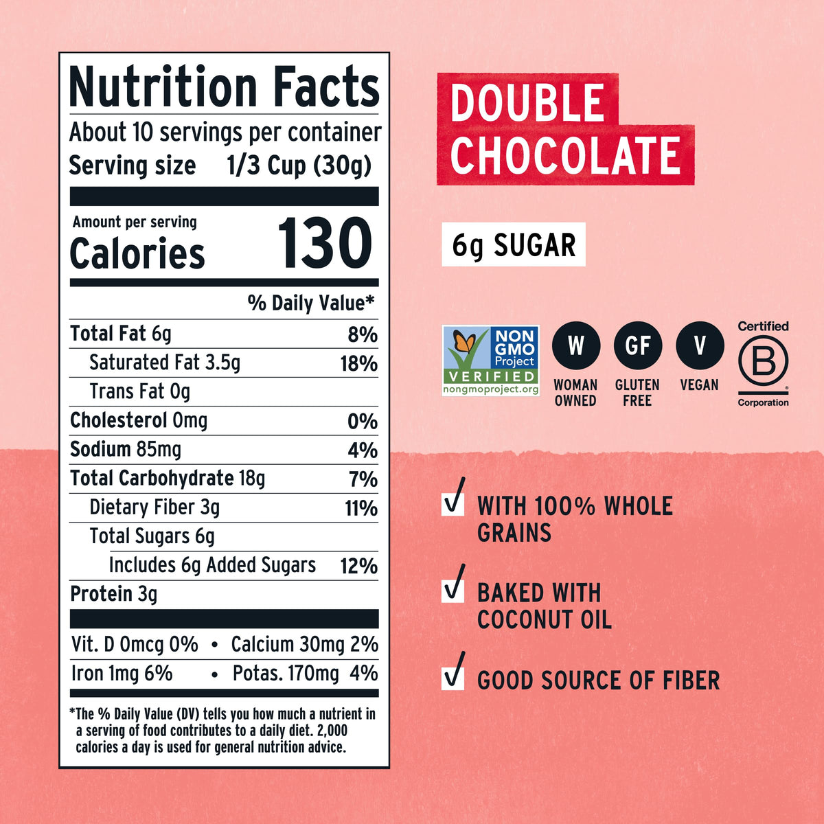 Purely Elizabeth organic oats and flours closeup signals natural ingredients.