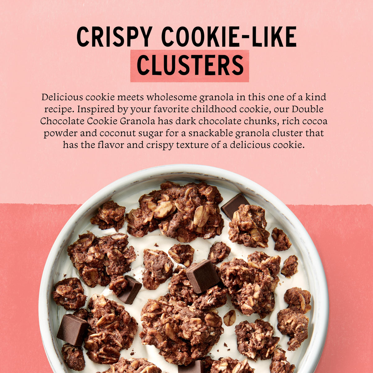 Organic oats, oat flour, and coconut flour blend highlights wholesome ingredients.