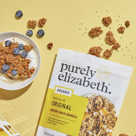 Purely Elizabeth Ancient Grain granola serving bowl, ideal breakfast topper.