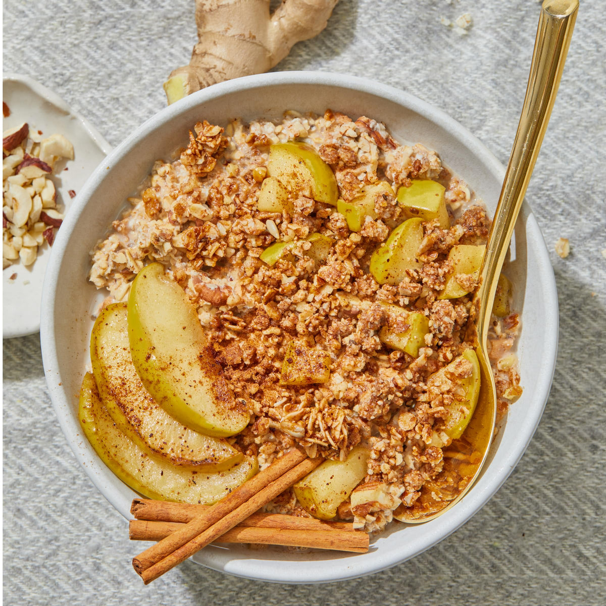 Purely Elizabeth superfood oatmeal blend with quinoa, chia, and flax for texture.
