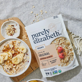 Pouring oats and seeds close-up highlighting texture and ingredients