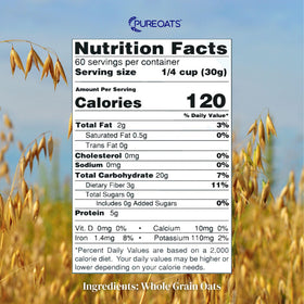 PureOats gluten free facility label emphasizing allergen safety