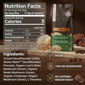 Lions Mane Reishi Cordyceps infographic on PureShrooms blend