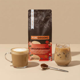 PureShrooms mug with coffee hints at a simple morning routine and focused energy.