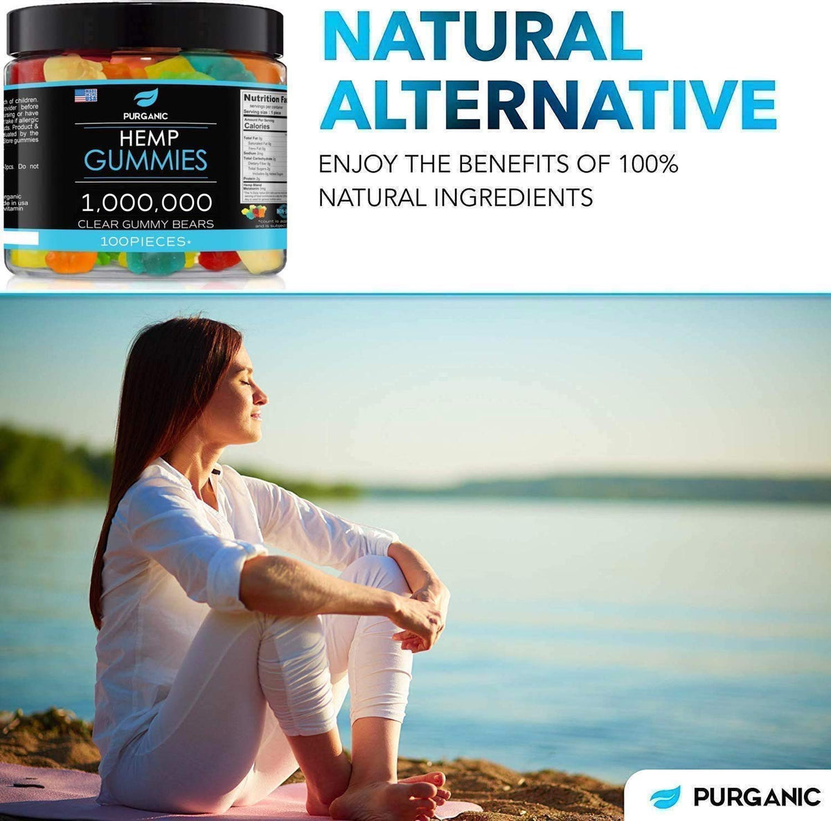Purganic gummies close-up showing fruity flavors for everyday relaxation.