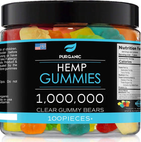 Purganic Gummies Peace & Relaxation bottle promoting calm moments.