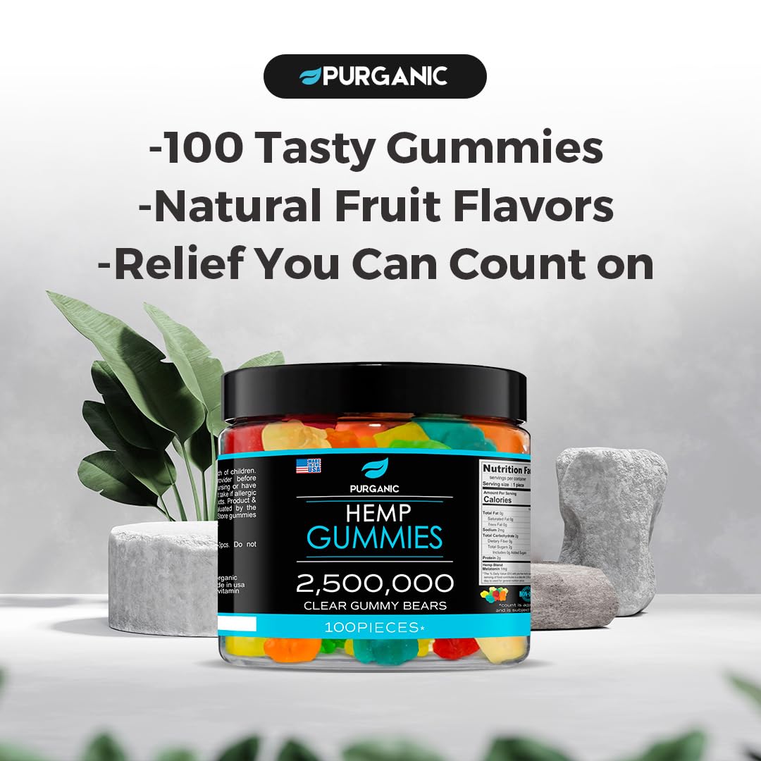 Purganic Hemp Gummies production line indicates USA-made manufacturing.