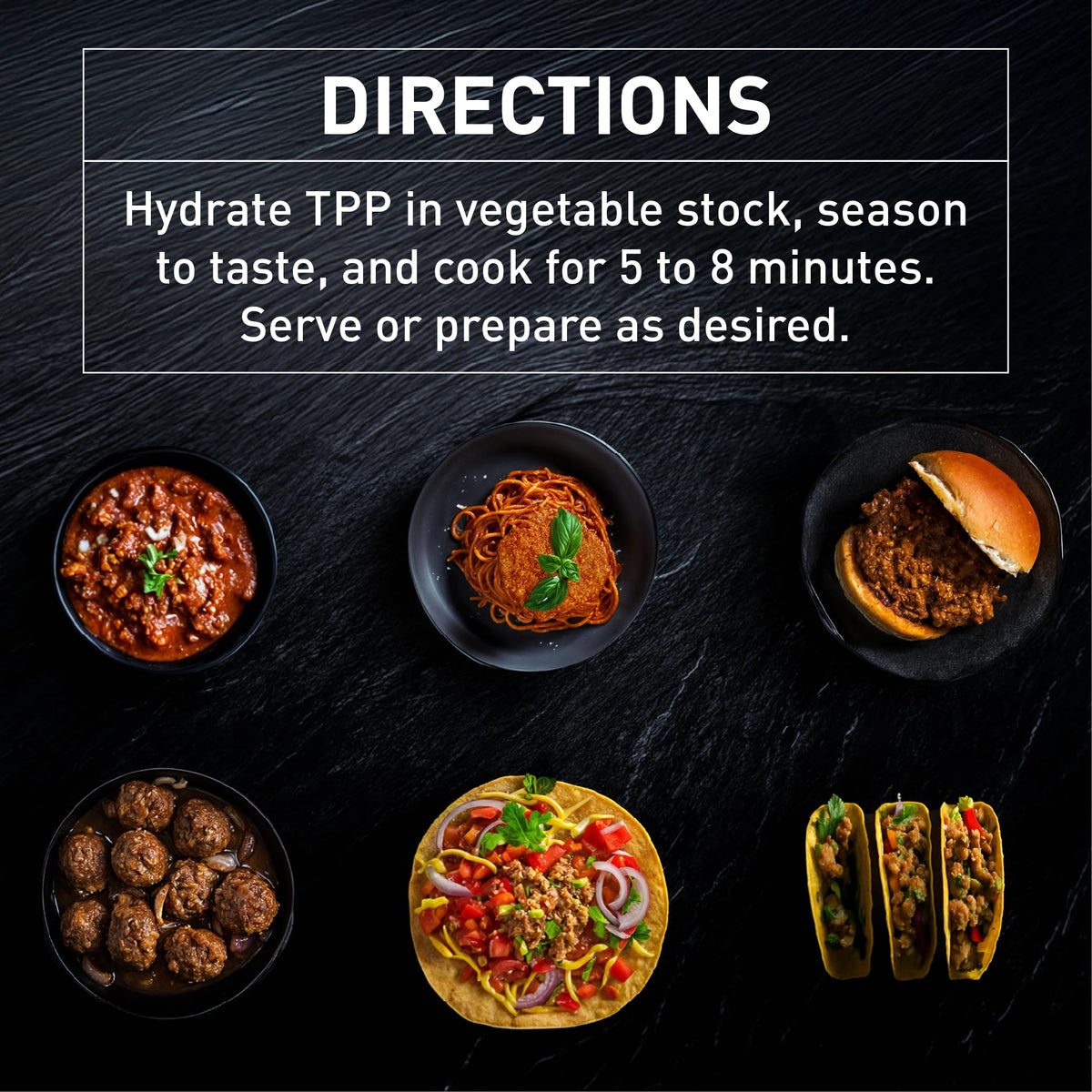 PURIS Pantry Textured Pea Protein serving plate with high-protein plant-based meal.