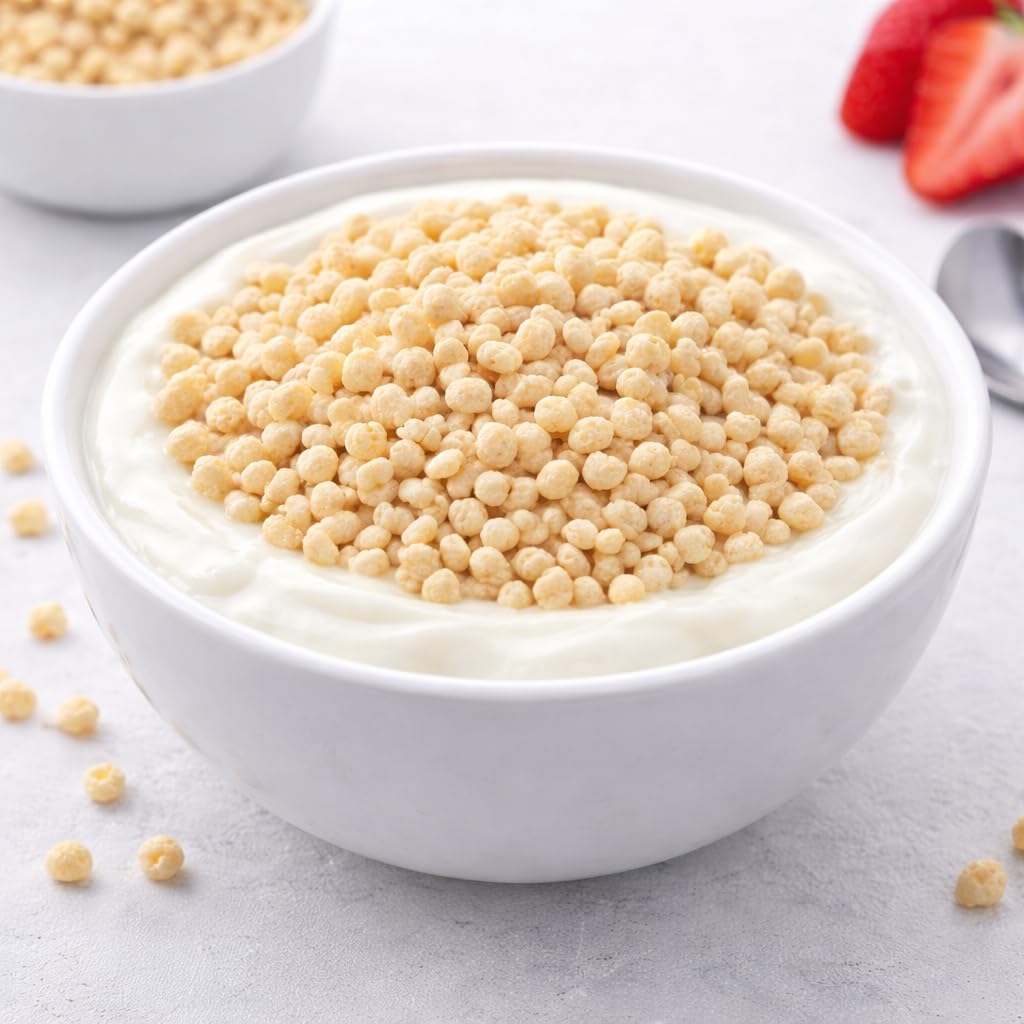 PURIS Puffed Pea Crispies nutrition panel highlights 6g protein per serving.