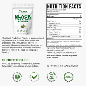 Purusure instant tea powder dissolving in a cup for fast flavor.