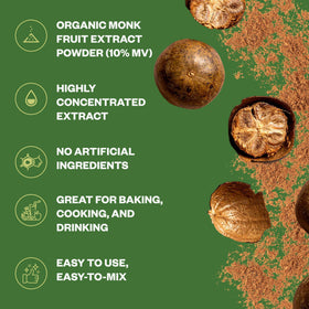 Purisure monk fruit powder pour shows easy addition to drinks.