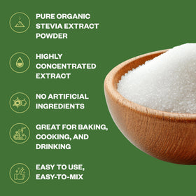 Purusure Organic Stevia Powder packaging—additive-free, non-GMO sweetener.