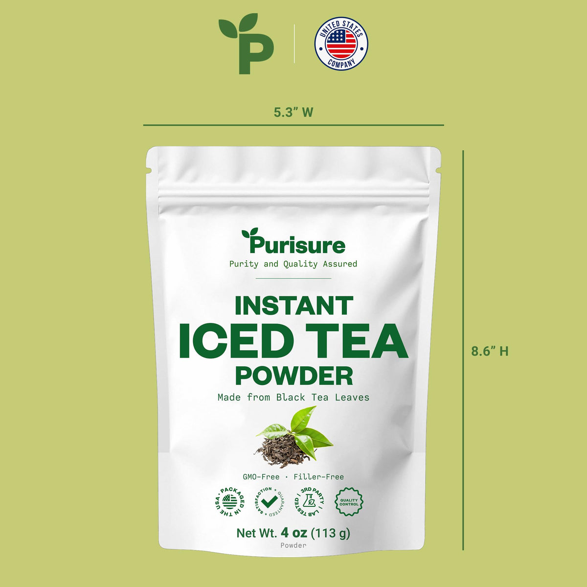 Purisure lets you customize strength and ice for your tea.
