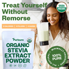 Purisure Stevia in Coffee Tea setup showing keto-friendly sweetness
