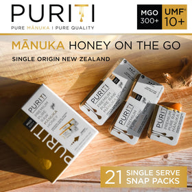 Puriti honey snaps added to tea for a quick energy boost