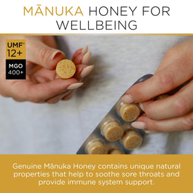 PURITI lozenges melt in the mouth with soothing Manuka honey.