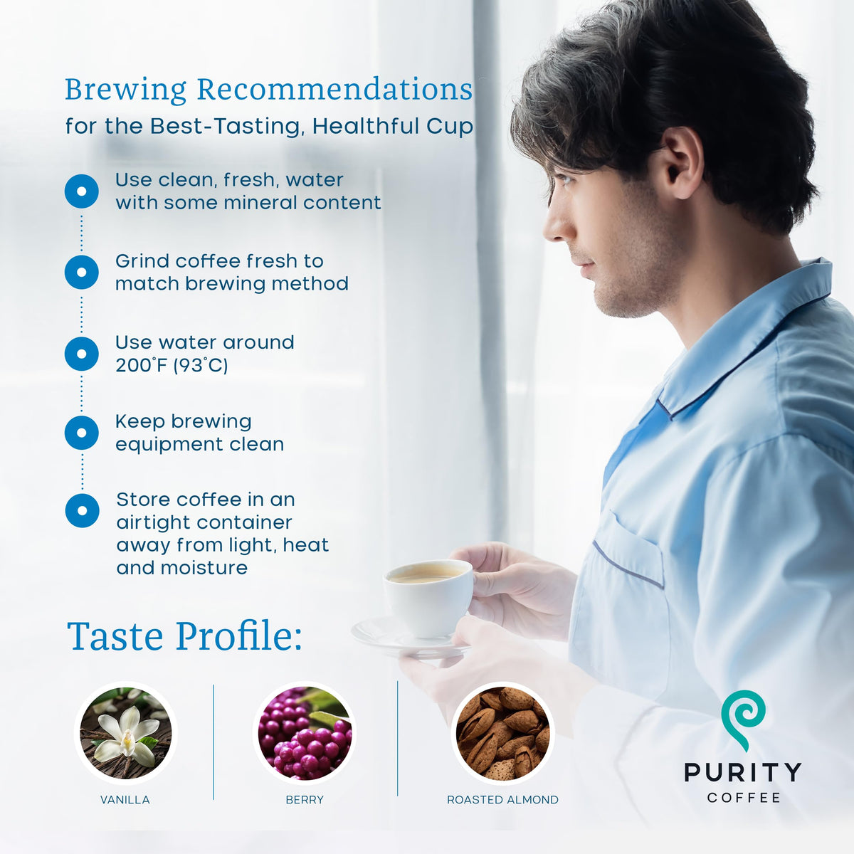 Purity BALANCE arabica blend, smooth, nuanced cup for everyday coffee.