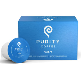 Purity Coffee CALM Decaf K-Pod capsules for caffeine-free daily use