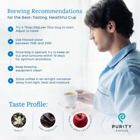 Purity Coffee CALM nitrogen-flushed bag preserving freshness and flavor