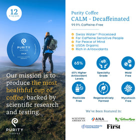Purity CALM K-Pod in a steaming cup for a relaxing moment