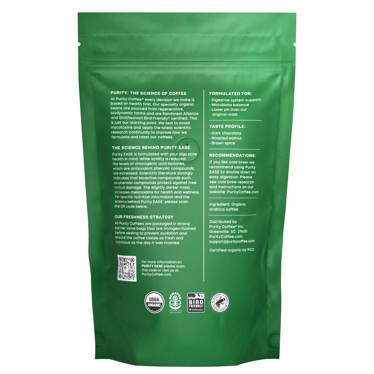 Purity Coffee EASE farm-to-roast process—traceable quality from soil to cup.