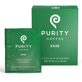 Purity Coffee EASE low-acid sachets box for easy daily cups and gentle digestion