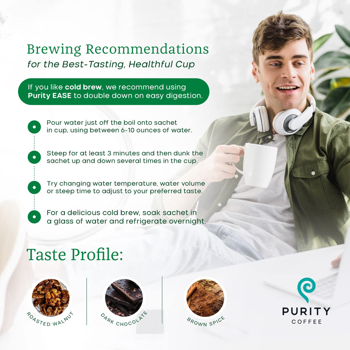 Purity Coffee EASE organic certifications emblem on packaging