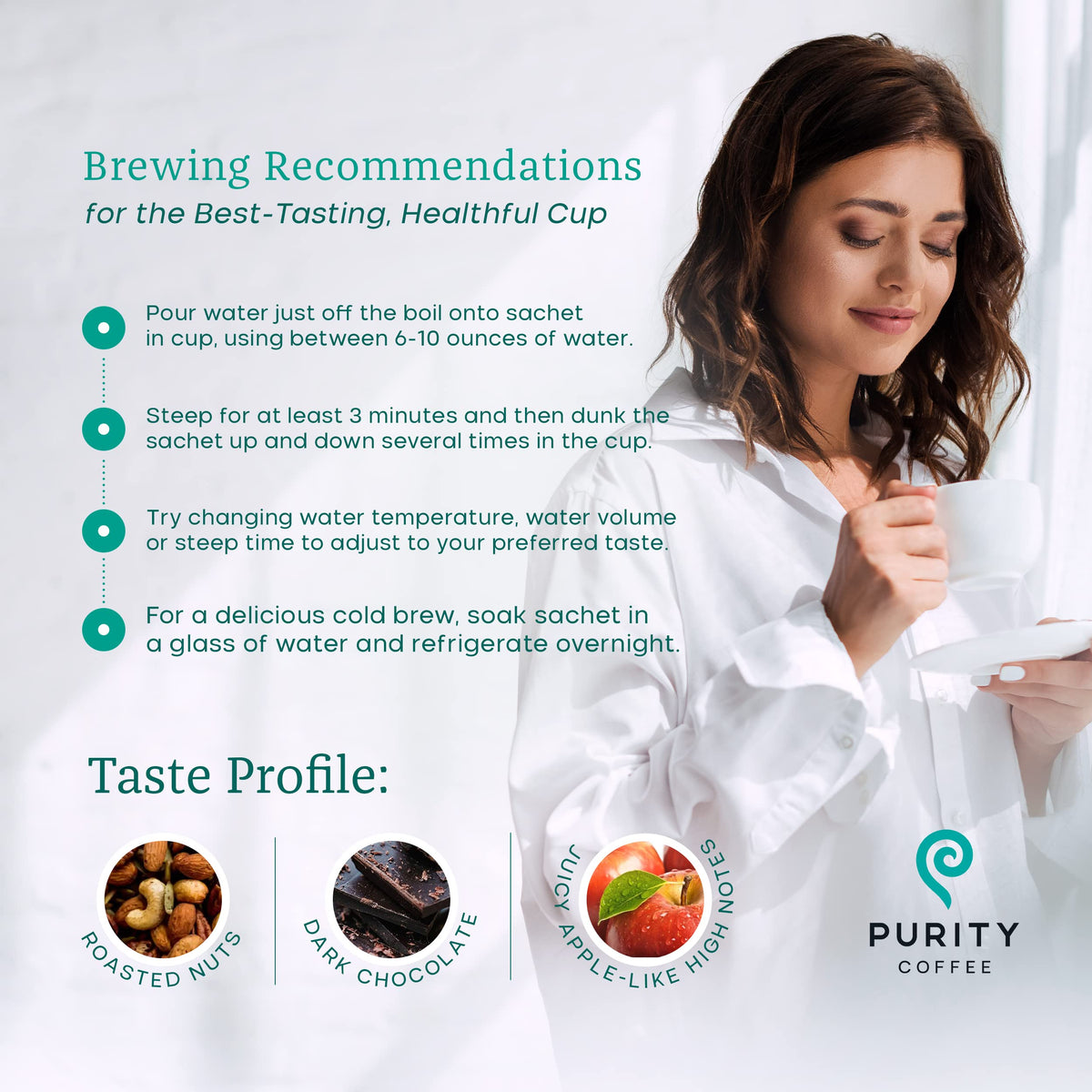 Purity Coffee FLOW nitrogen-flush pouch preserves freshness and flavor.