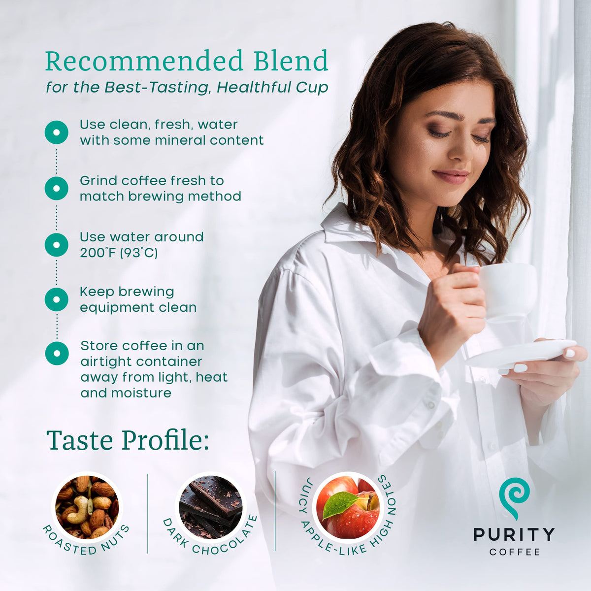Purity Coffee FLOW Original bag in retail shelf showcasing regenerative farming credentials.