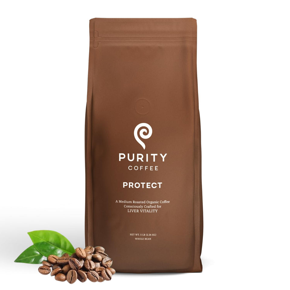 Purity Coffee PROTECT 5lb bag highlighting antioxidant-forward roast