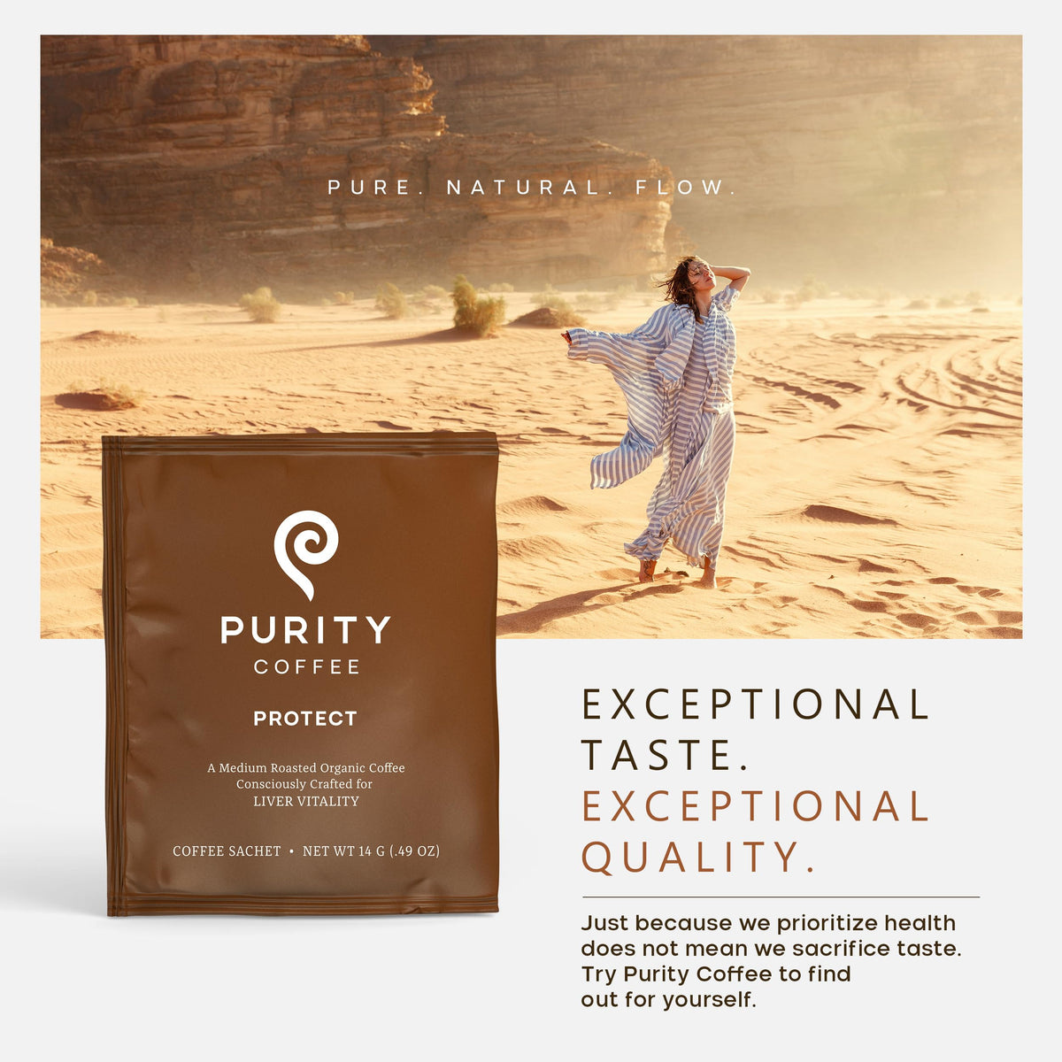 Eco-friendly packaging of Purity Coffee PROTECT products