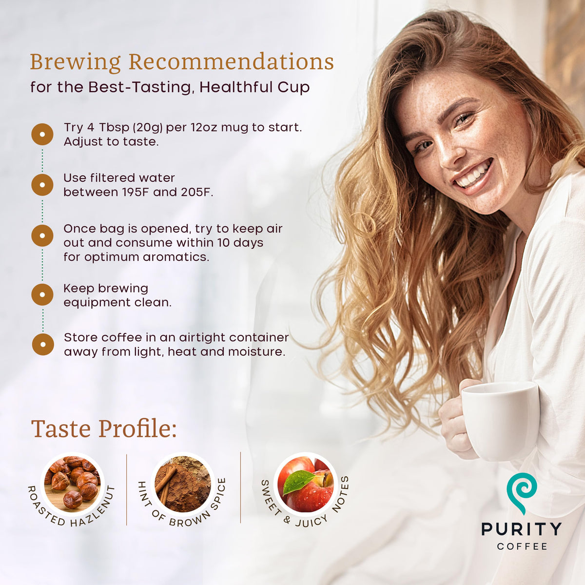 Purity Coffee PROTECT tasting cup emphasizes fresh aroma and smooth mouthfeel