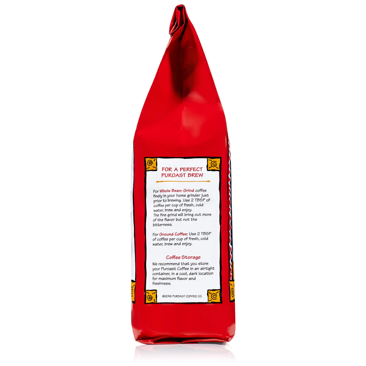 Puroast Organic French Roast Ground bag; bold aroma and antioxidant-rich brew.