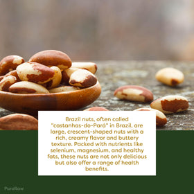 Puroraw Brazil nuts sealed pouch display preserve freshness after opening.