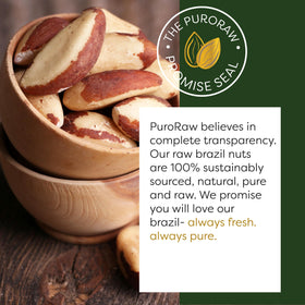 Puroraw Brazil nuts unsalted bulk 1lb, easy to portion for meal prep.