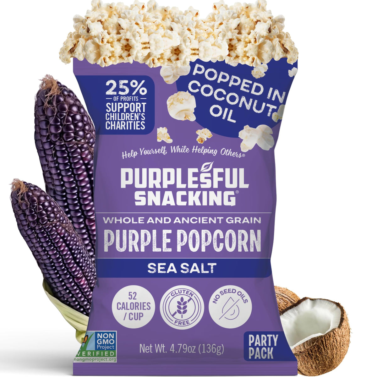 Purplesful purple corn popcorn bowl—colorful snacking with antioxidant-rich appeal