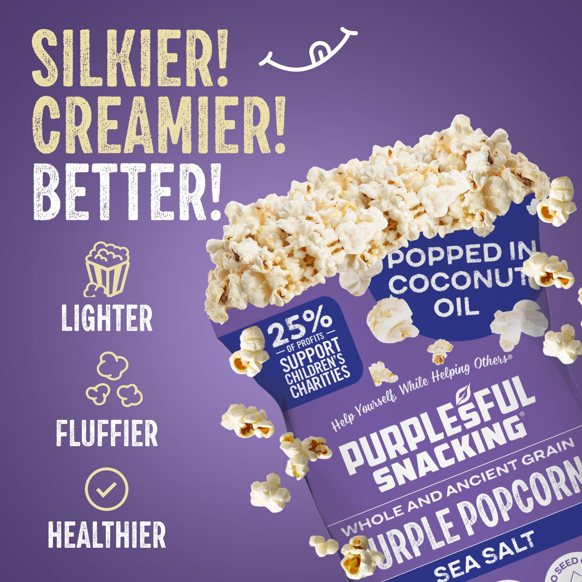Purplesful sea salt popcorn 28 g serving—classic flavor in a snack-sized portion