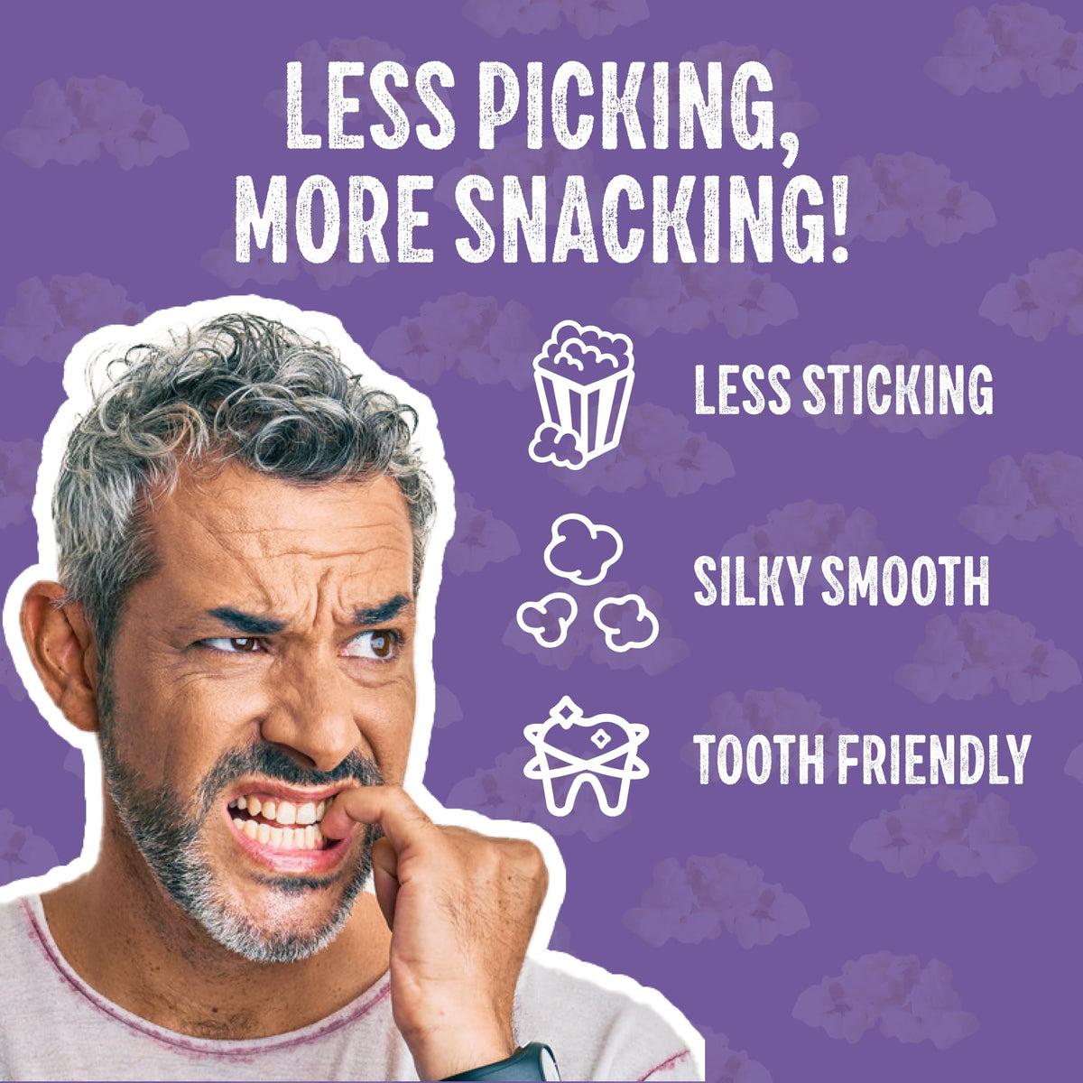 Purplesful soft hull popcorn kernels—easier chewing with fewer hard shells