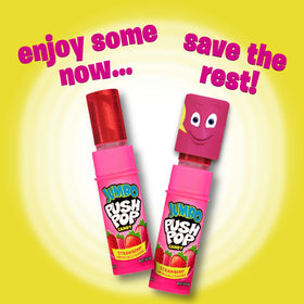 Push Pop flavor assortment including strawberry, blue raspberry, berry blast, watermelon, and cherry.